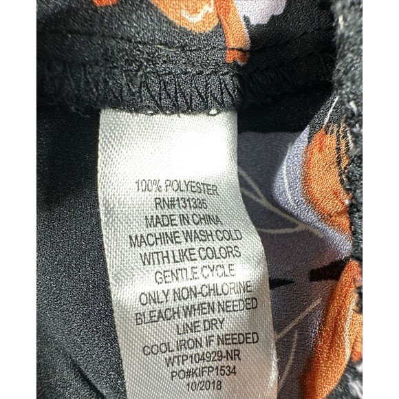 Socialite Blouse Women's Sz S Floral Wrap Black Long‎ Sleeve Elastic Chiffon Top - Picture 10 of 10